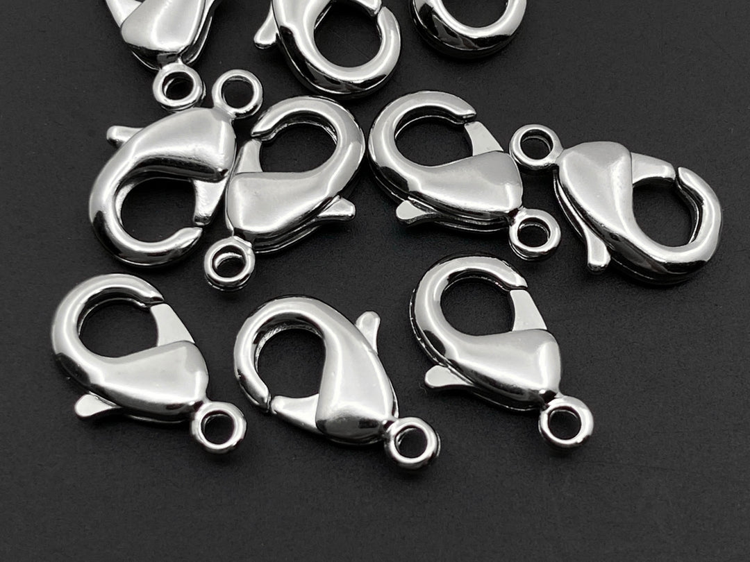 20PCS 12x6mm Silver color Brass metal jewelry lobster claw clasps