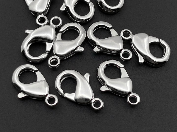 20PCS 12x6mm Silver color Brass metal jewelry lobster claw clasps