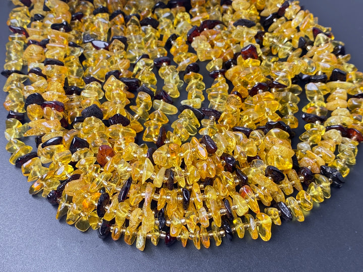15.5" 10~15mm Natural yellow amber chips beads strand