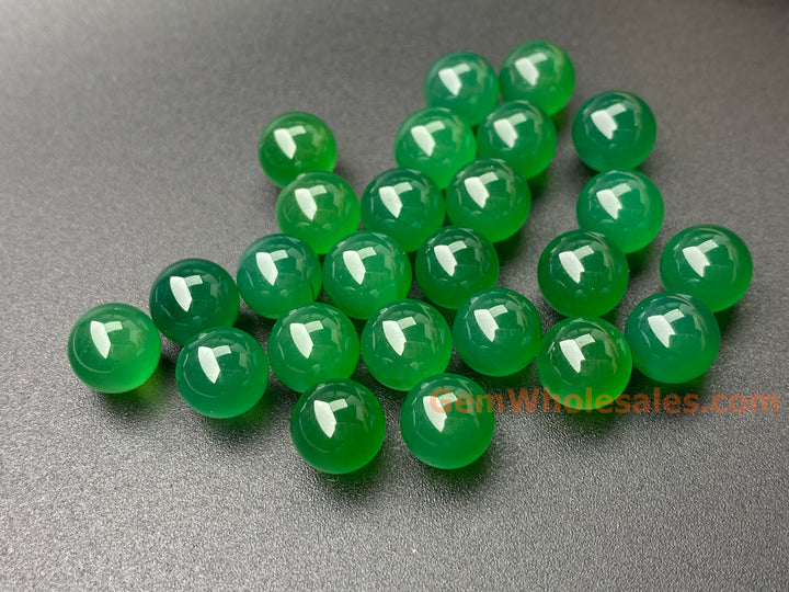 10PCS 8mm green agate undrilled round sphere beads