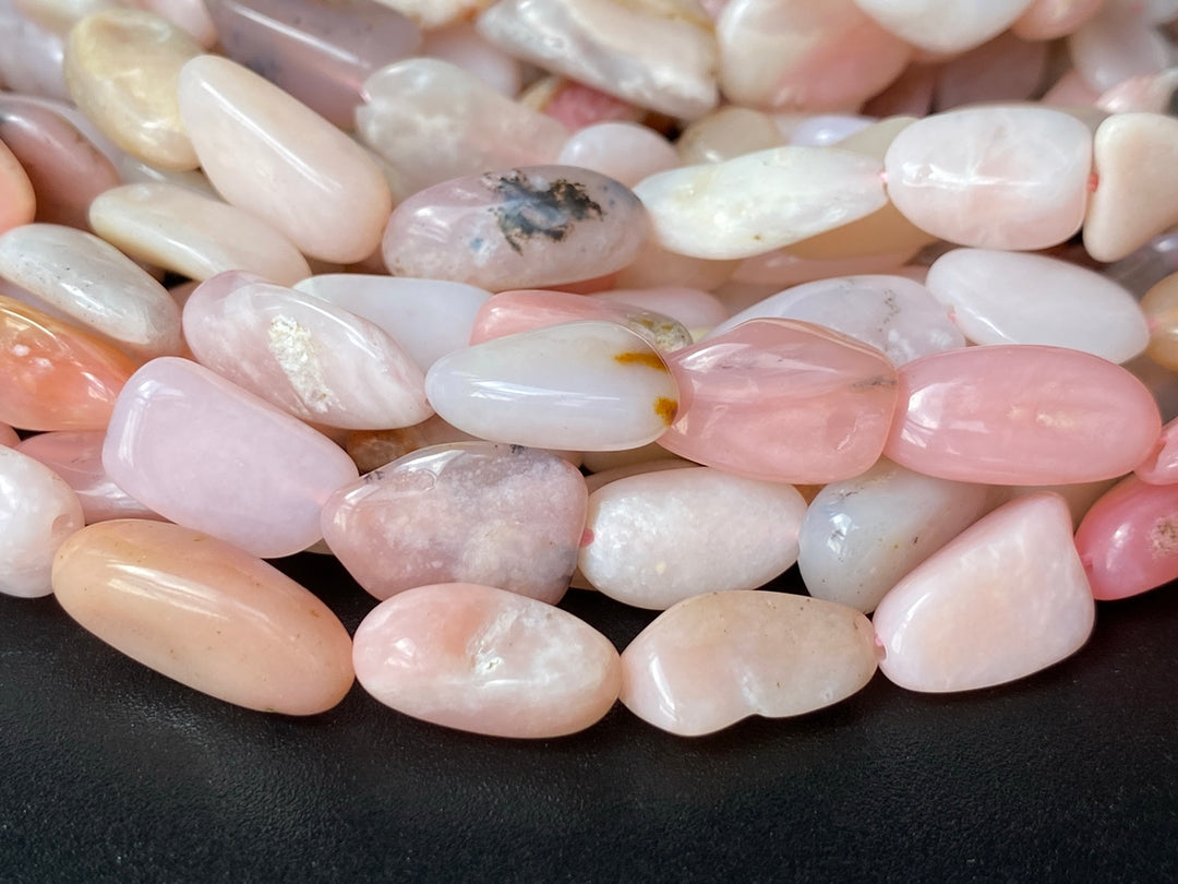 15.5" 10~15mm Natural Pink opal stone polished nuggets beads