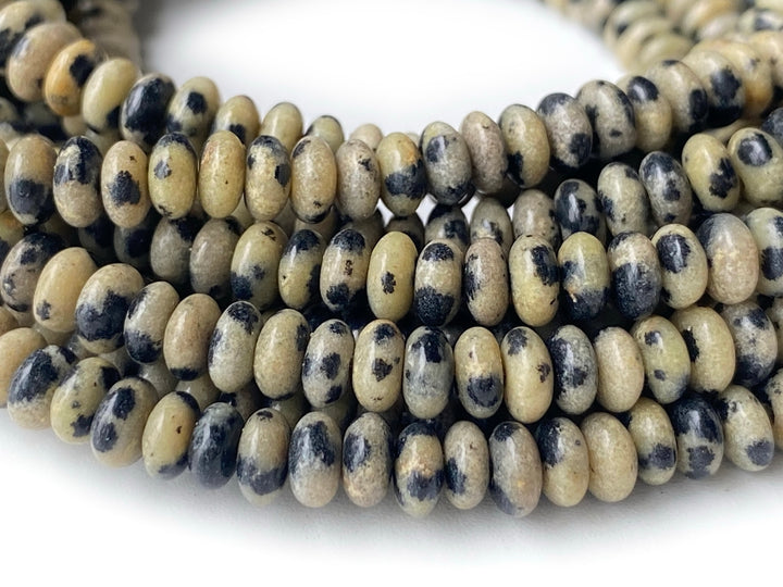 15.5" 2x4mm Natural dalmation jasper rondelle beads, roundel beads