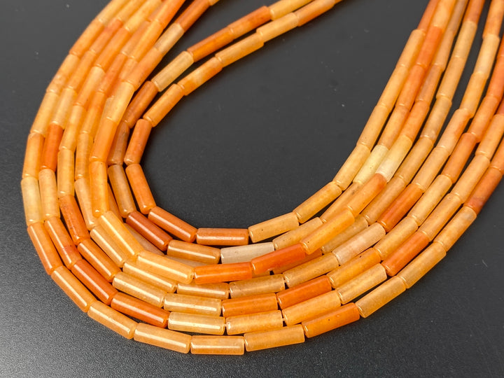 15.5" 4x13mm Natural red aventurine round Cylinder tube beads