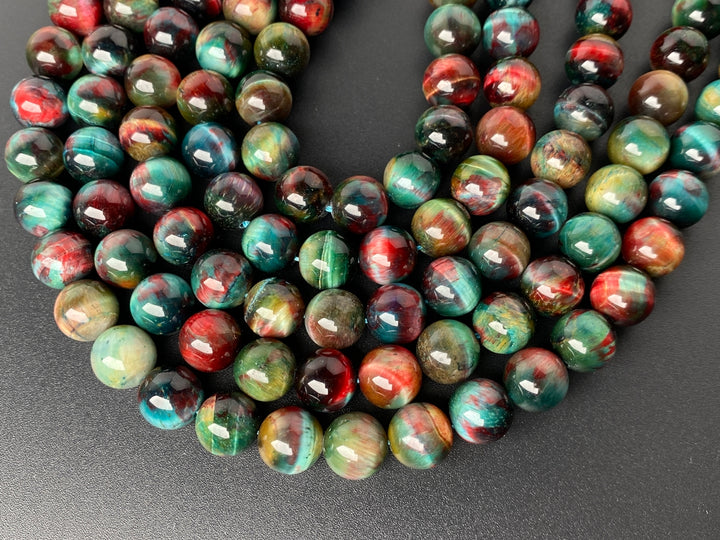 15.5" 8mm/10mm Dyed green Blue dream tiger eye stone round beads