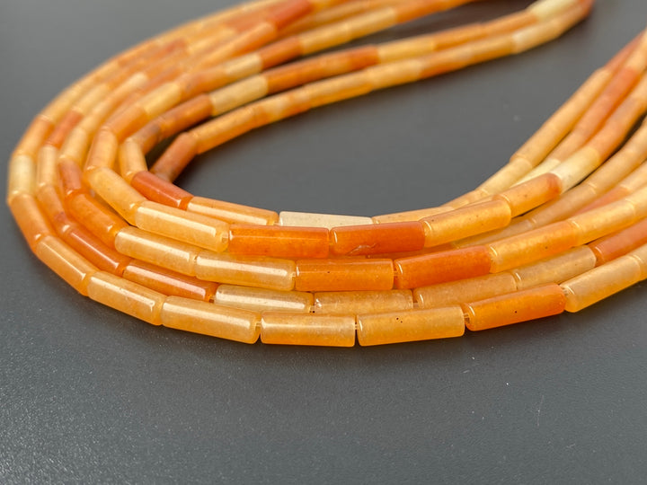 15.5" 4x13mm Natural red aventurine round Cylinder tube beads