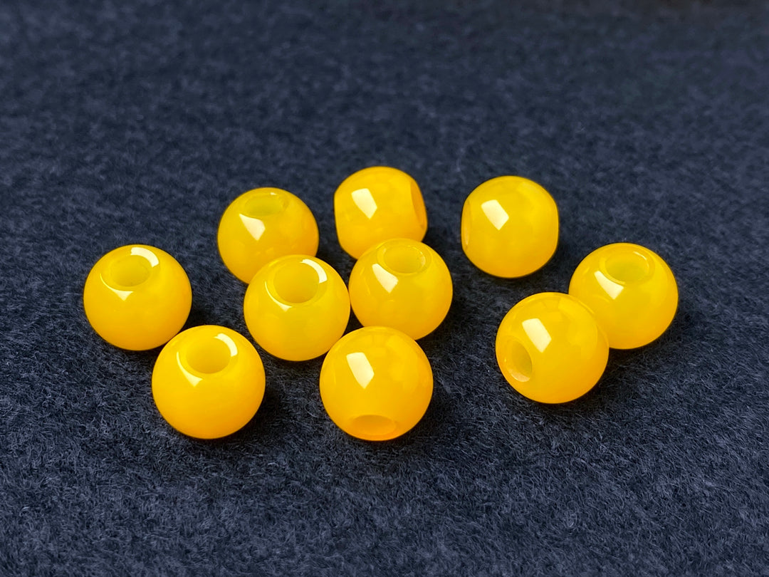 8mm yellow agate round beads 3mm hole