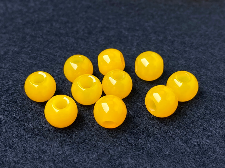 8mm yellow agate round beads 3mm hole