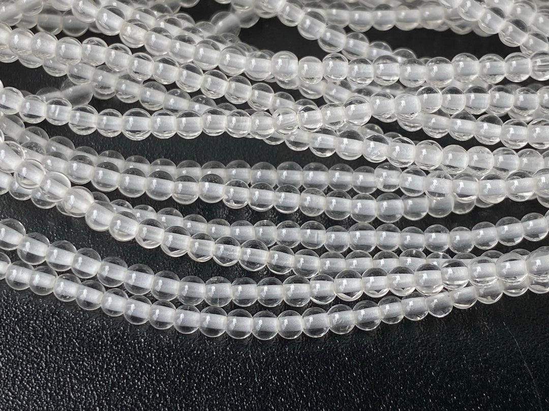 15.5" 2mm Natural rock crystal clear quartz tiny round beads