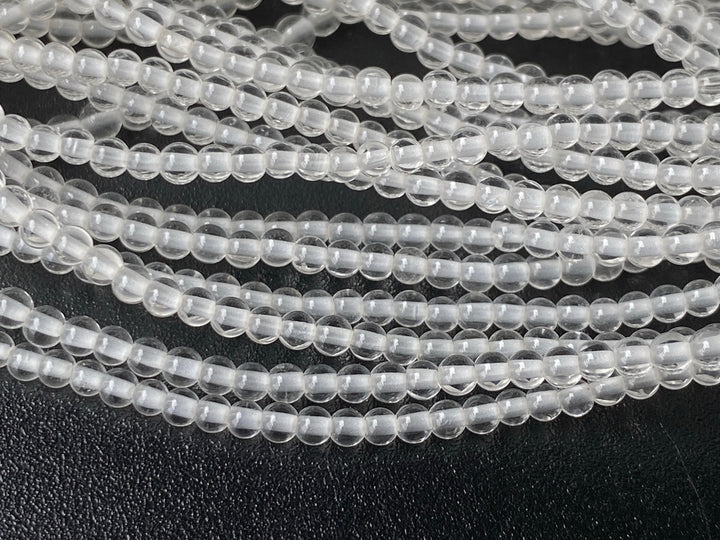 15.5" 2mm Natural rock crystal clear quartz tiny round beads