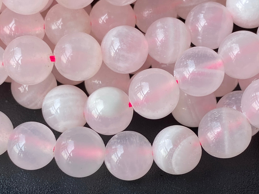 15.5" 8mm natural pink color calcite stone round beads