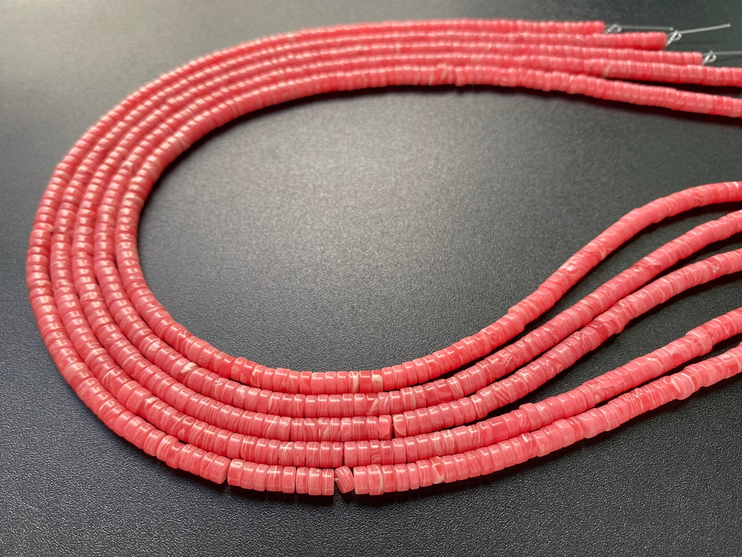 15" 2x4mm pink Rhodochrosite Heishi jewelry beads Artificial
