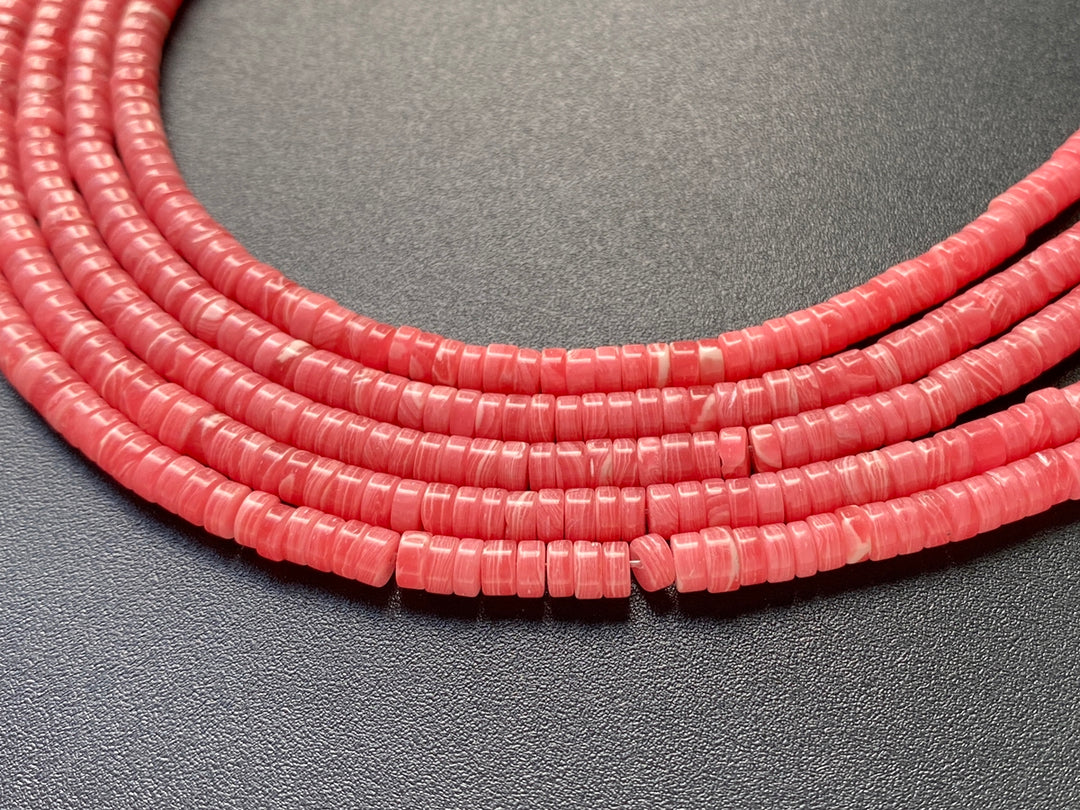 15" 2x4mm pink Rhodochrosite Heishi jewelry beads Artificial