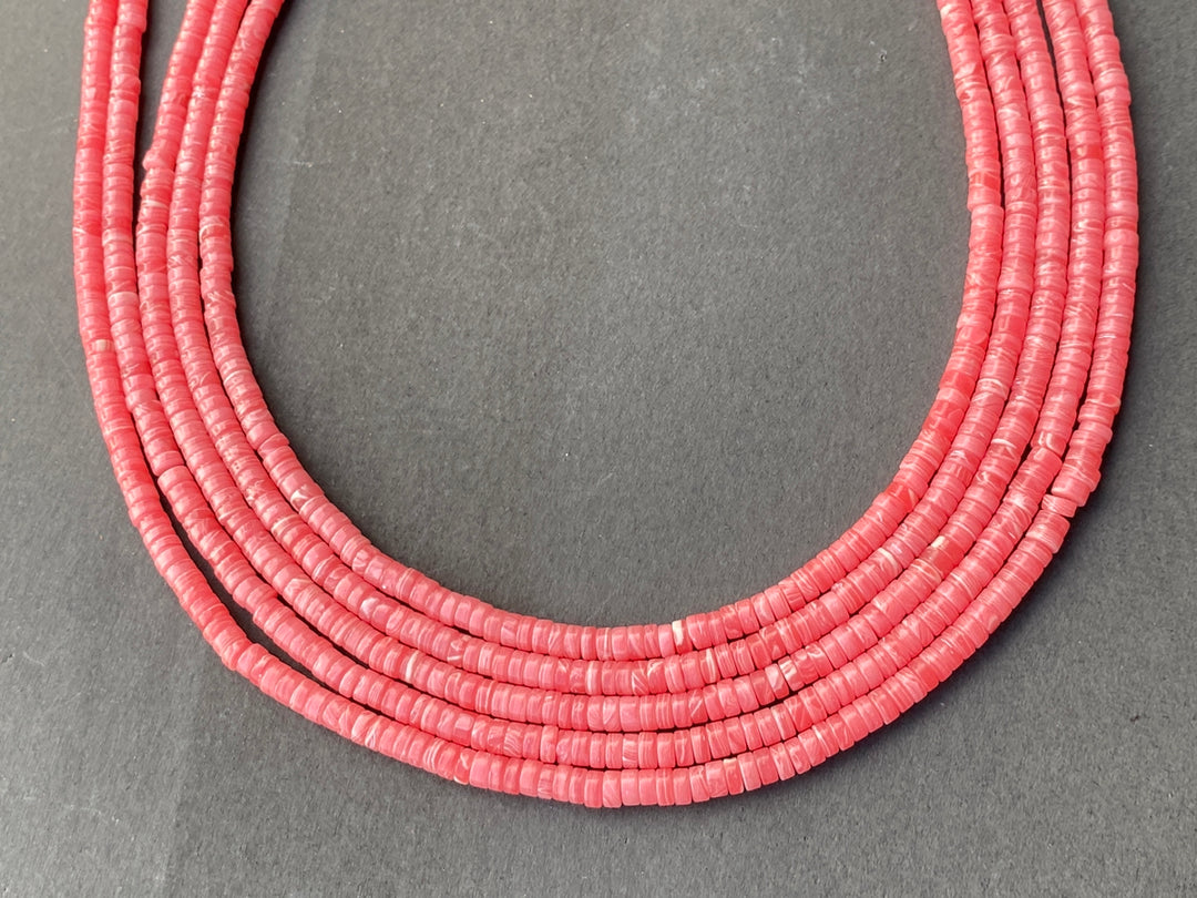 15" 2x4mm pink Rhodochrosite Heishi jewelry beads Artificial