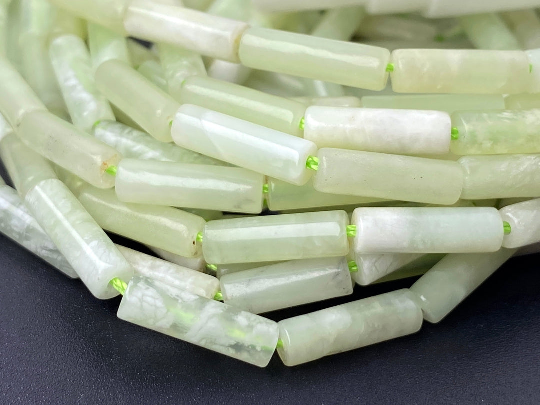 15" 4x13mm Hua show jade /flower jade cylinder Tube beads