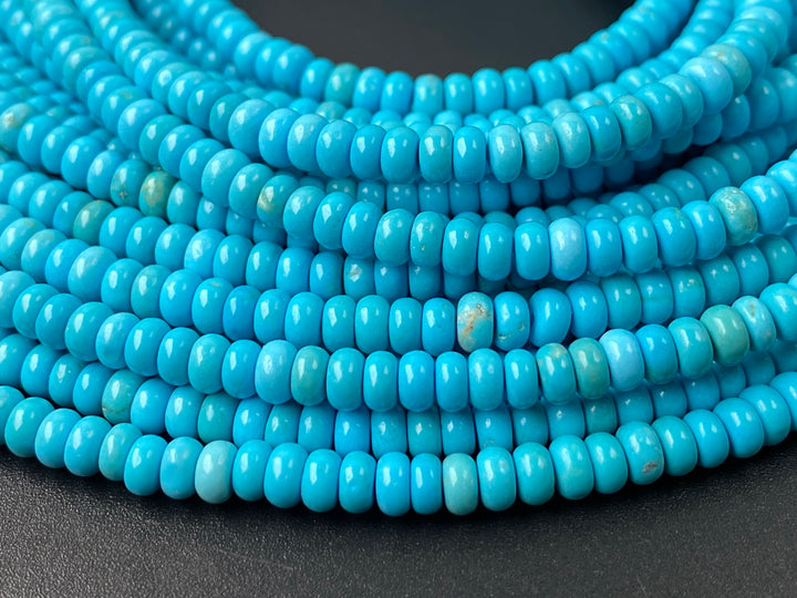 15.5" 2x4mm Blue howlite roundel/rondelle jewelry beads