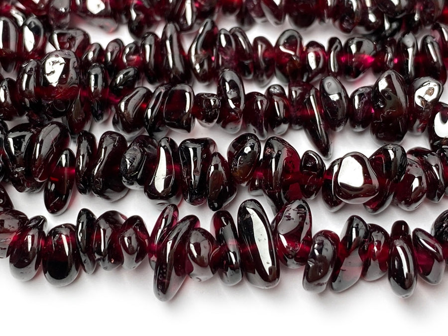 32" AA 5x10mm Natural red Garnet stone chips beads, nice polish
