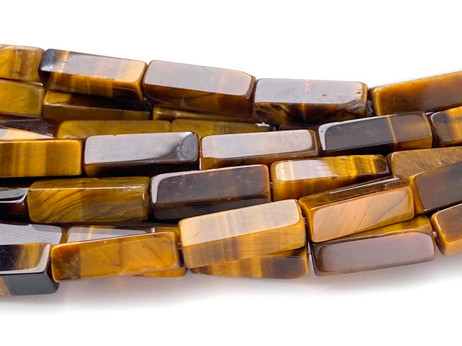 15.5" Yellow tiger eye rectangle tube 4x13mm, Natural yellow gemstone tube, semi precious stone