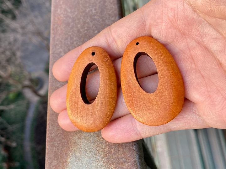 10PCS 32x50mm brown Wooden teardrop pendant, earrings charms