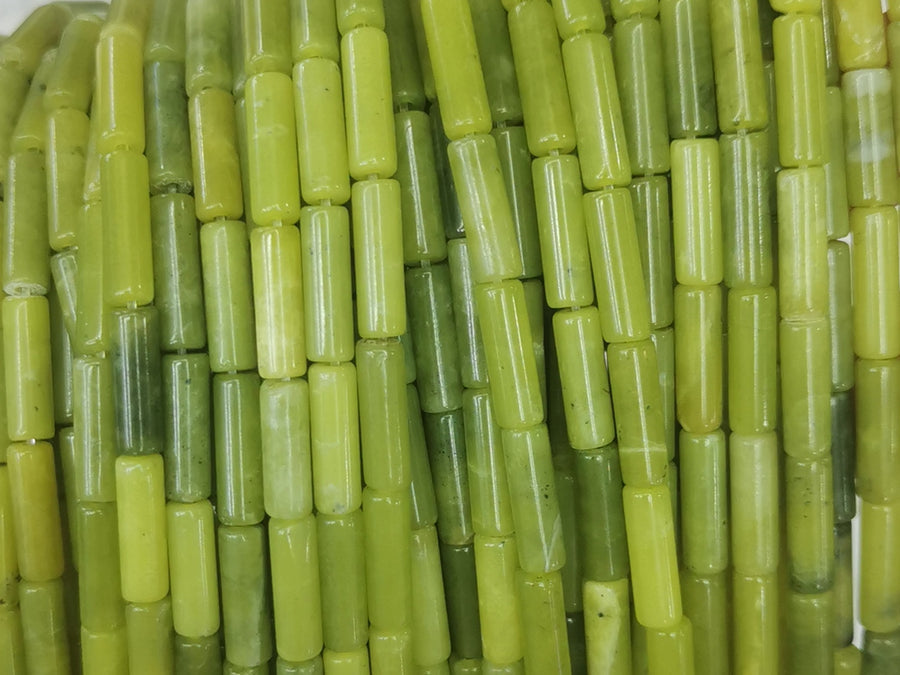 15.5" 4x13mm natural Korean jade round tube Cylinder beads