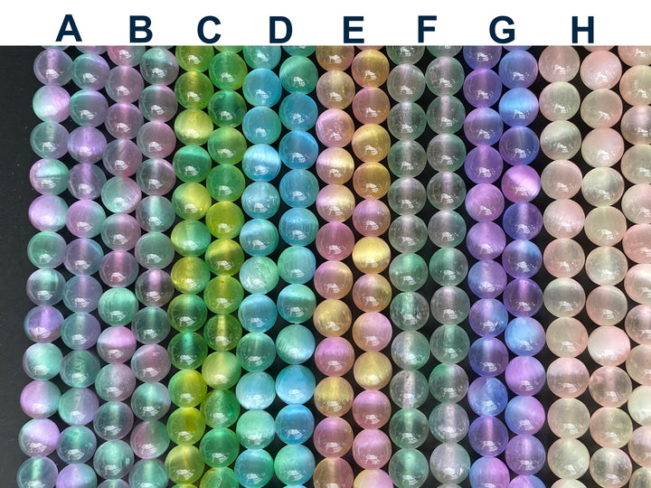 15" 8mm Multi Double color calcite stone round beads