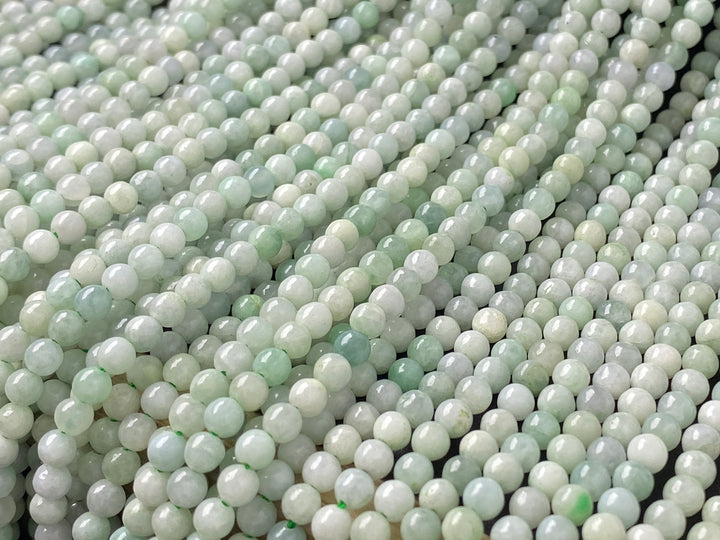 15.5" 4mm natural genuine green Burma jadeite Round beads