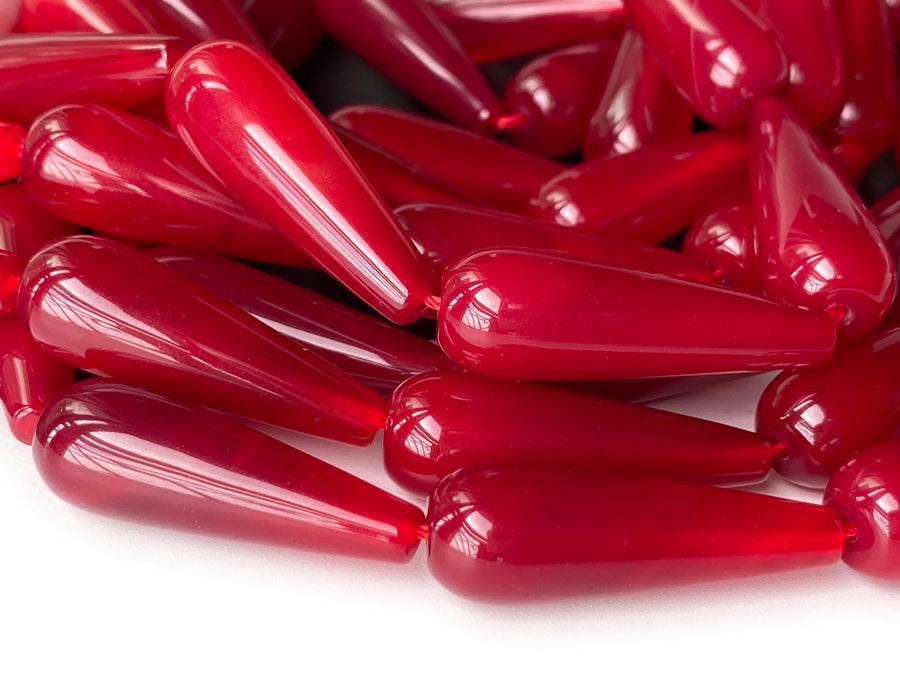 15" 10x30mm Red agate teardrop beads for jewelry making
