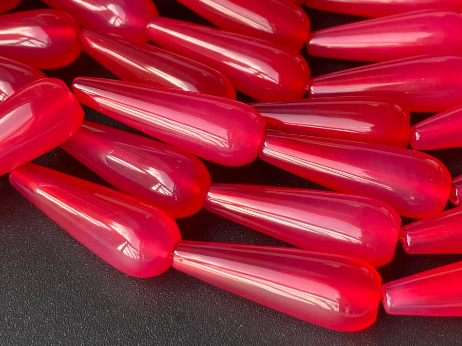 15" 10x30mm light rose Red agate teardrop beads for jewelry making