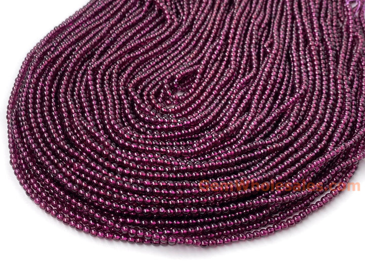 15.5" AAA 3mm natural Purple Red garnet stone tiny round beads