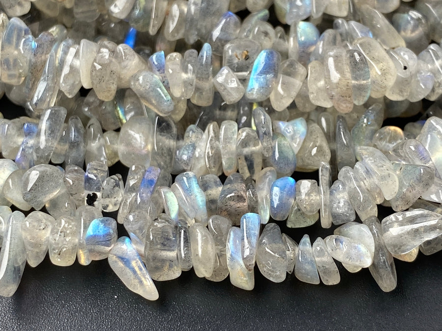 32" 5x10mm AA Natural Labradorite stone chips beads strand