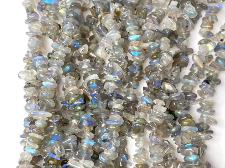 32" 5x10mm AA Natural Labradorite stone chips beads strand