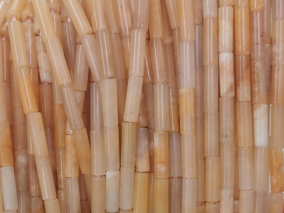 15.5" 4x13mm Natural pink aventurine round Cylinder tube beads