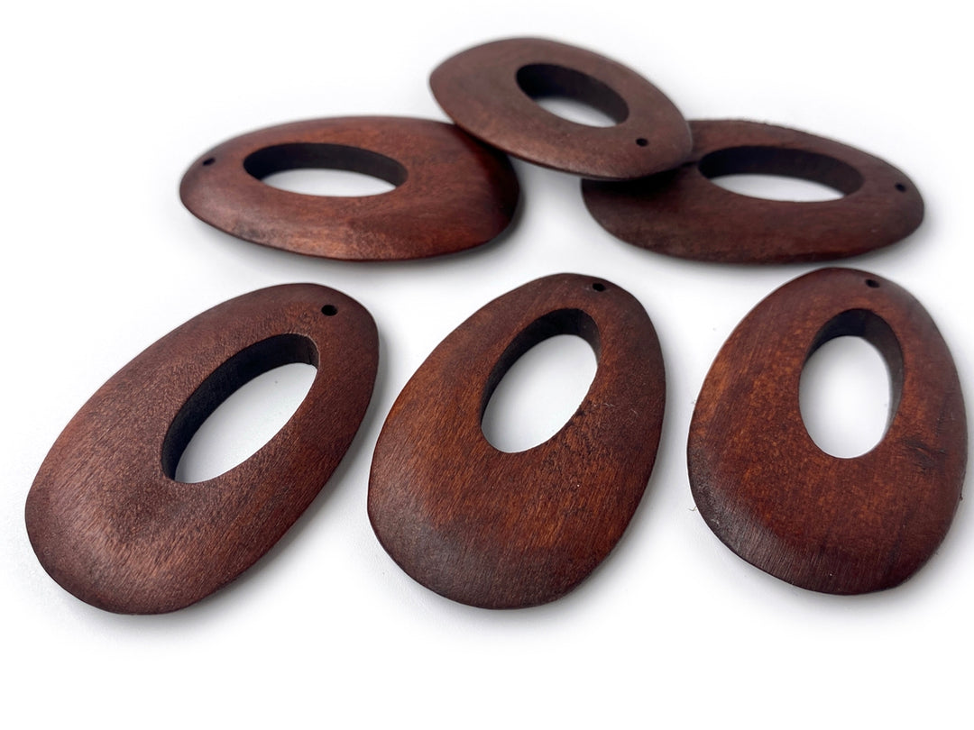 10PCS 32x50mm Dark brown Wooden teardrop pendant, earrings charms