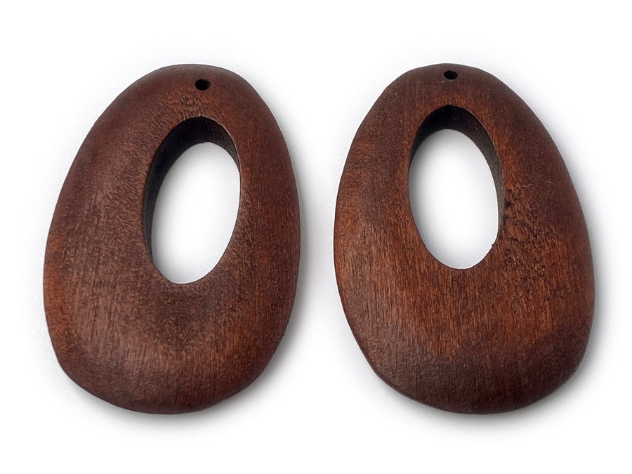 10PCS 32x50mm Dark brown Wooden teardrop pendant, earrings charms