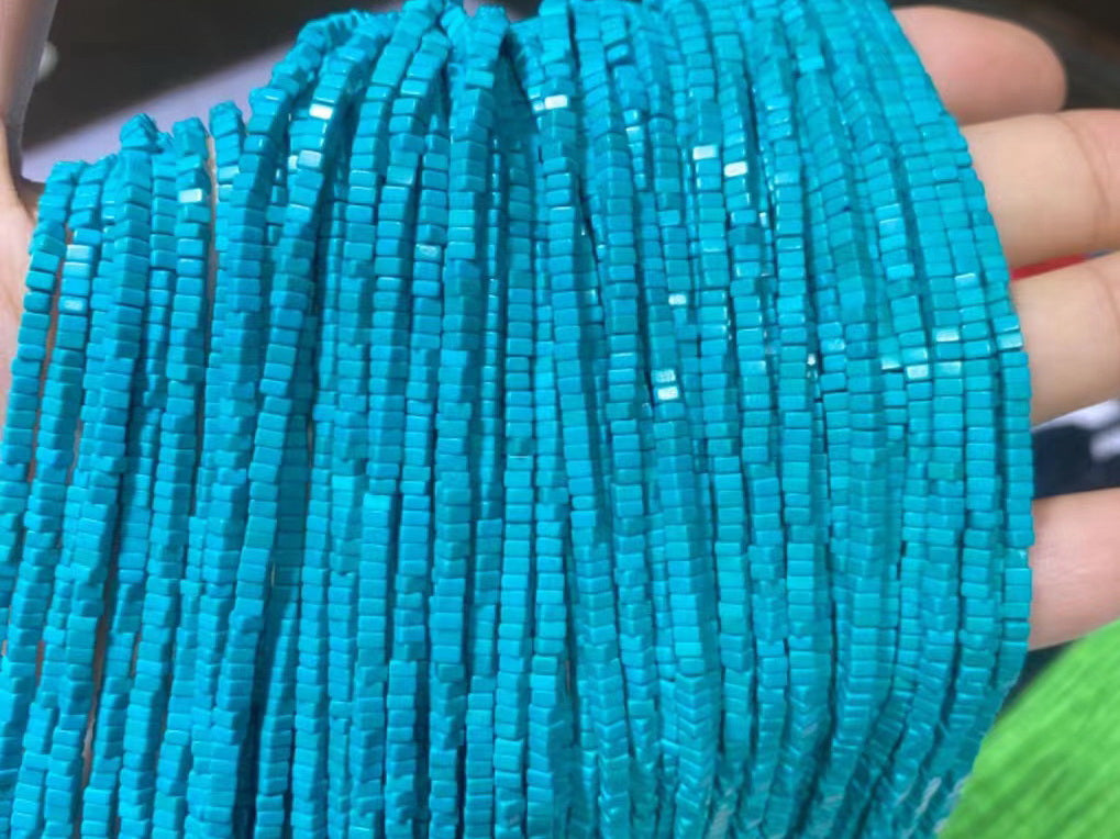 15" 1x2mm Turquoise stone square beads 1mm thickness