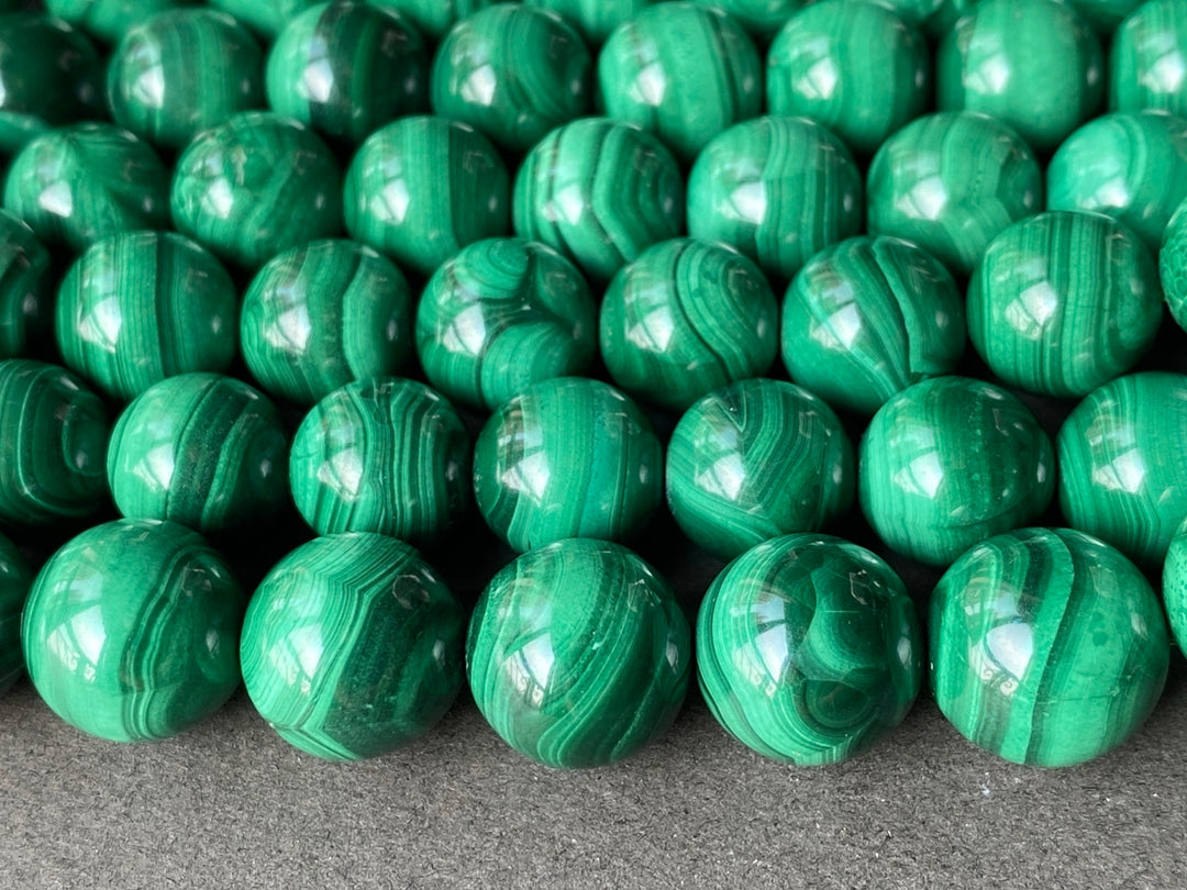 15.5" 10mm Genuine natural malachite round beads, Green DIY beads A