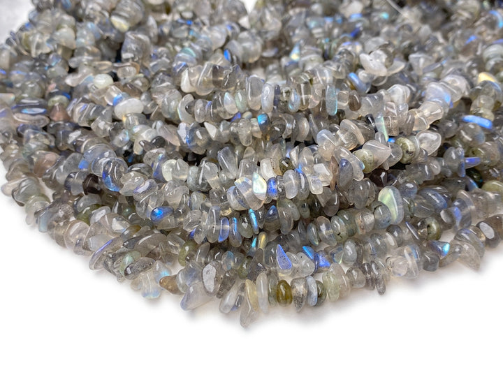 32" 5x10mm AA Natural Labradorite stone chips beads strand