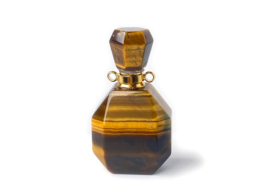 20x37mm Natural Yellow tiger eye stone Octagon perfume bottle