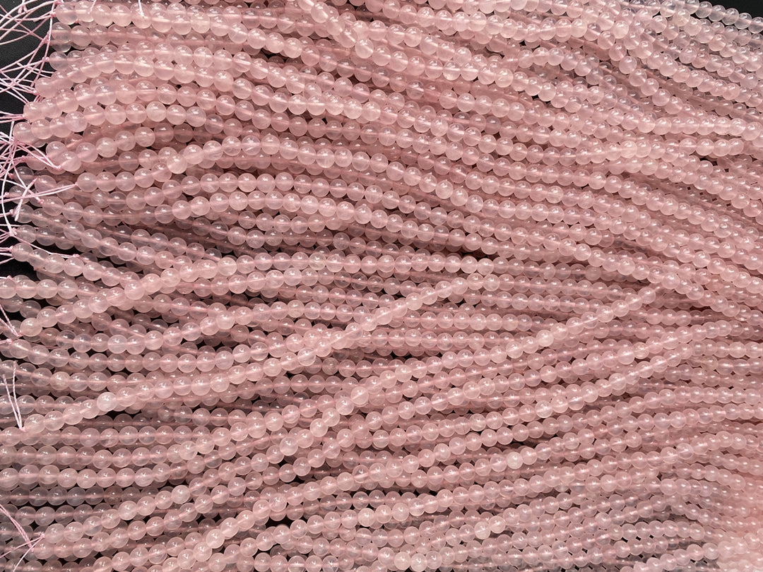 15.5" 6mm AA Natural Rose quartz round beads, pink crystal