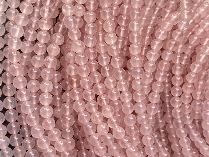 15.5" 6mm AA Natural Rose quartz round beads, pink crystal