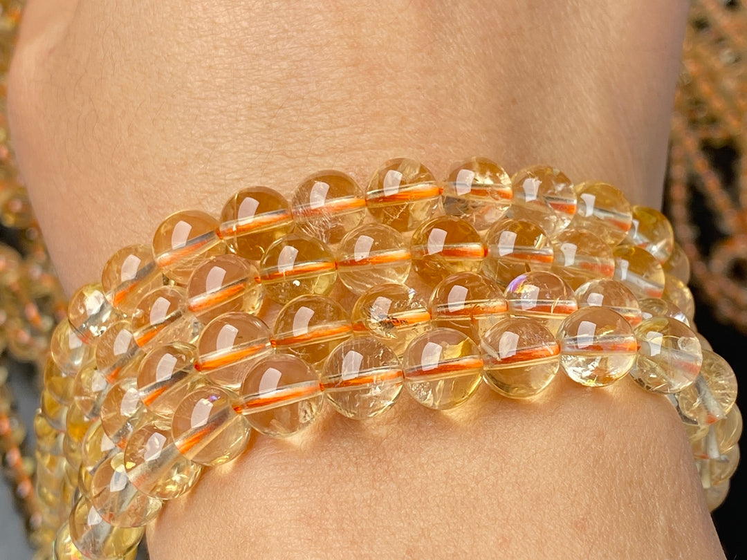 15.5" 8mm/10mm/12mm Natural genuine Citrine round beads
