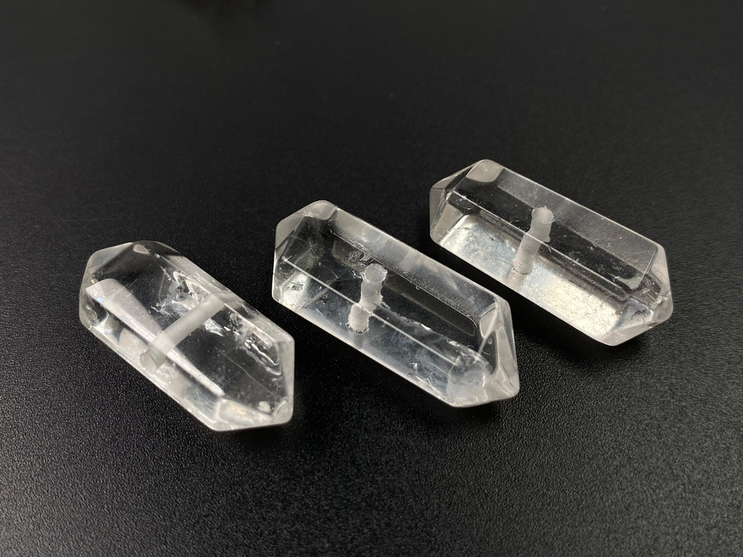 1PCS 28~42mm large Natural rock crystal quartz Stick Wand drilled