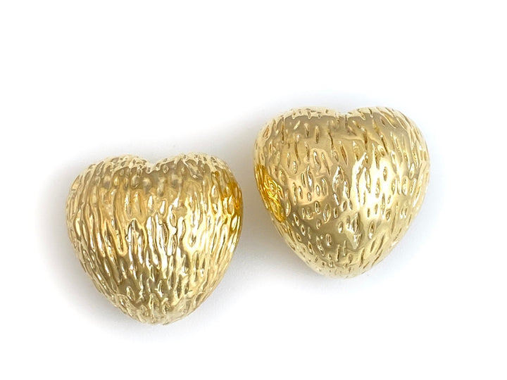 18mm Gold plated brass heart earrings, fashion earrings for her