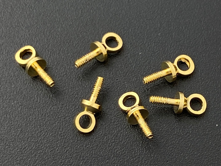 20PCS 7x3mm gold plated brass Screw Eye Bails Pin findings