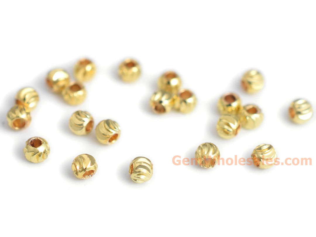 50PCS 2mm gold plated brass Pumpkin Beads, tiny spacer beads