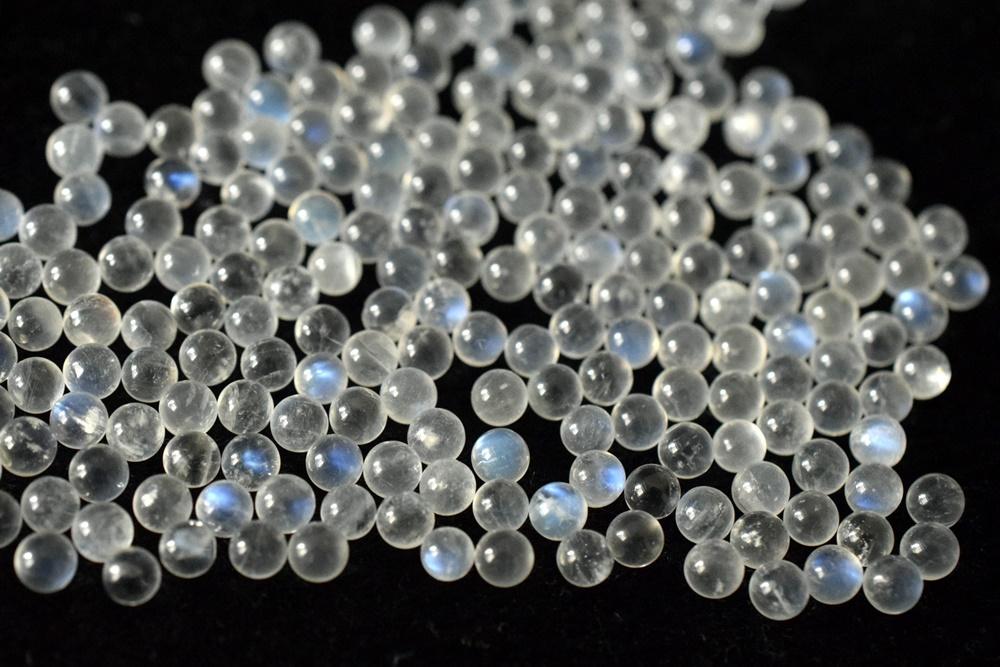 6PCS 4mm AAA Natural Blue white Moonstone round undrilled Sphere beads