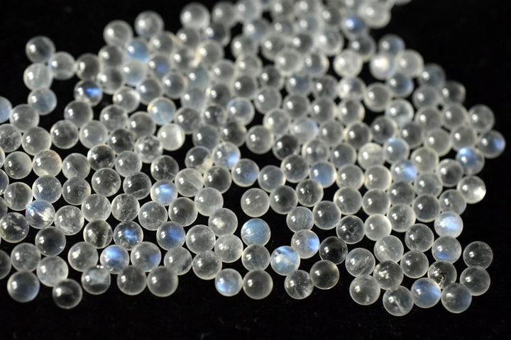 6PCS 4mm AAA Natural Blue white Moonstone round undrilled Sphere beads