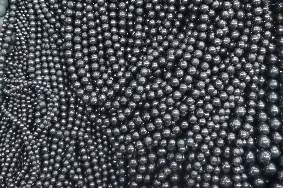 15.5" 4mm/6mm/8mm Natural Shungite stone Smooth Round Beads