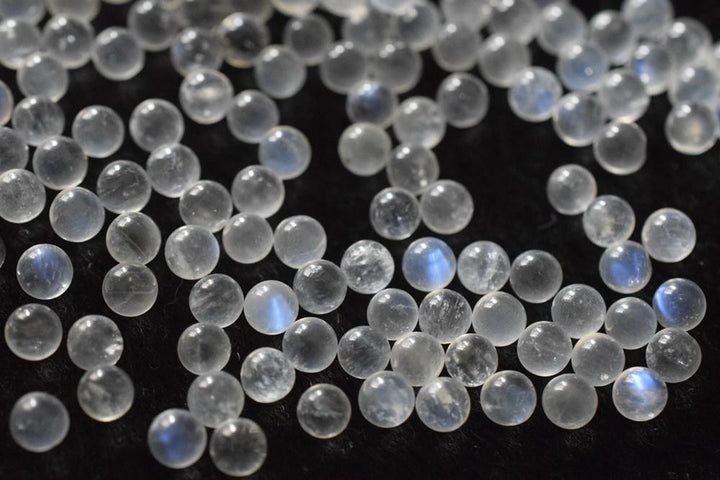 6PCS 4mm AAA Natural Blue white Moonstone round undrilled Sphere beads