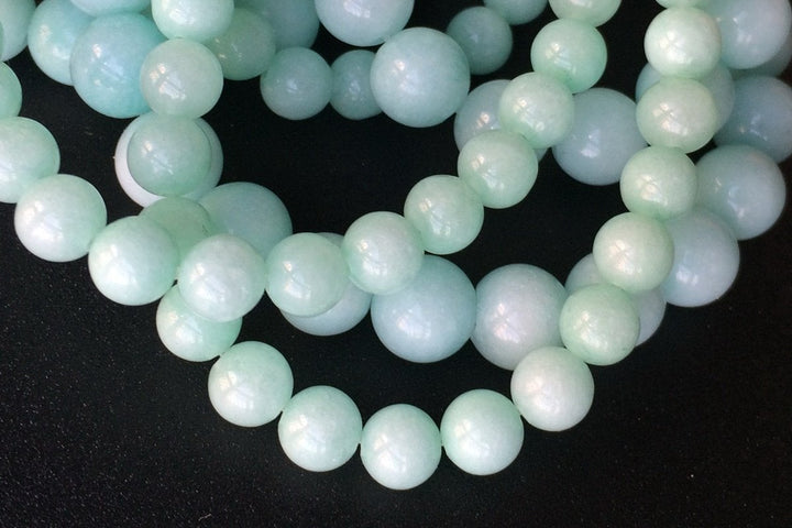 15" 6mm/8mm/10mm/12mm blue Malaysian jade Round beads gemstone