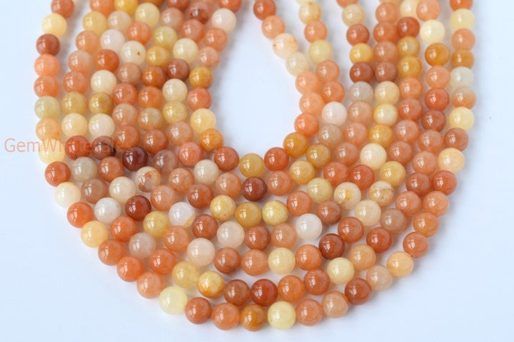 15.5" 6mm/8mm/10mm/12mm natural yellow old yellow jade Round beads gemstone
